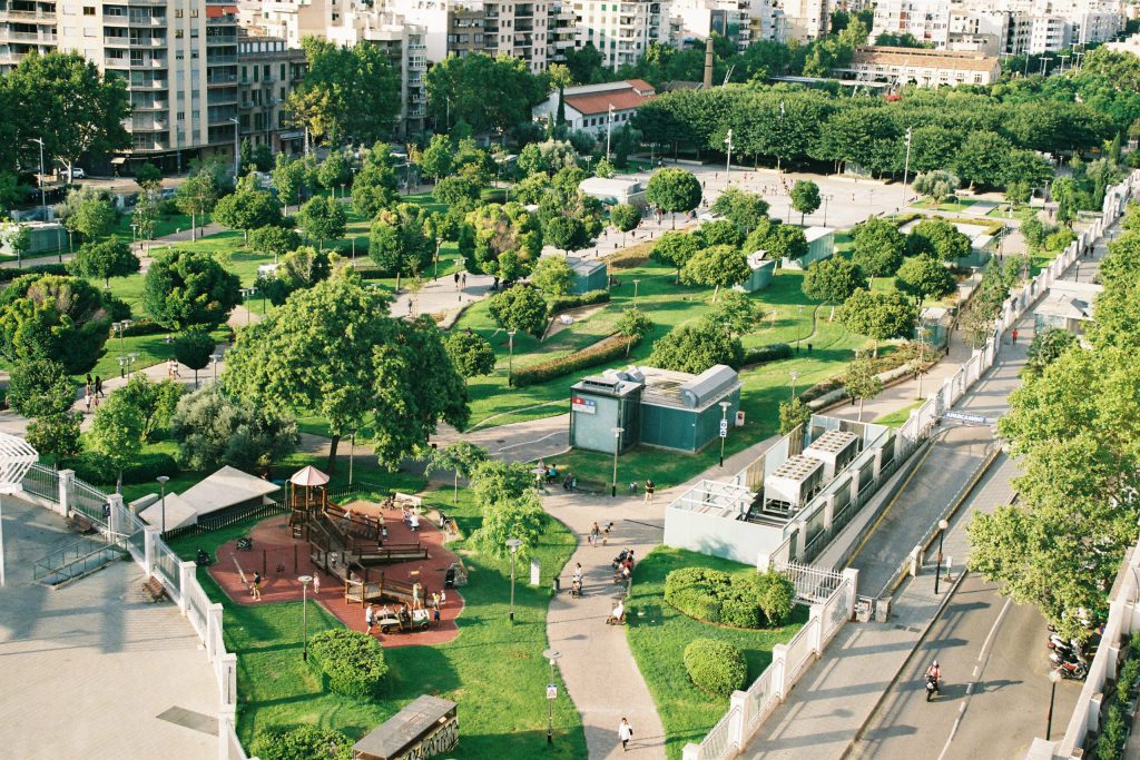 green city park with sports and cycling facilites