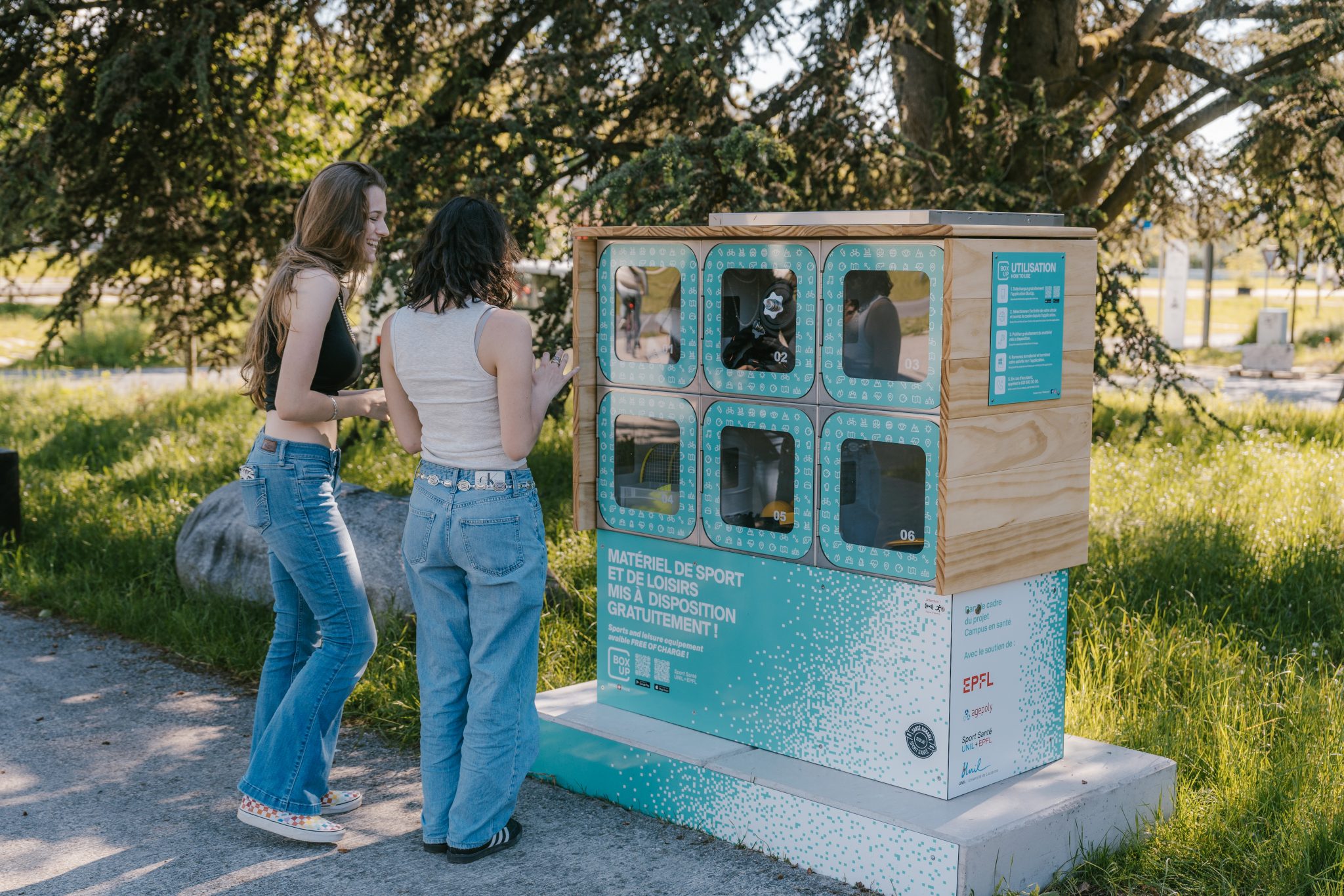 Photo of box up sharing stations